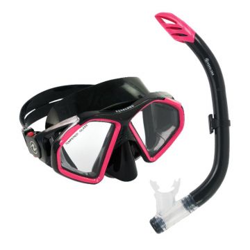 aqualung senior snorkel set hawkeye - Zwart